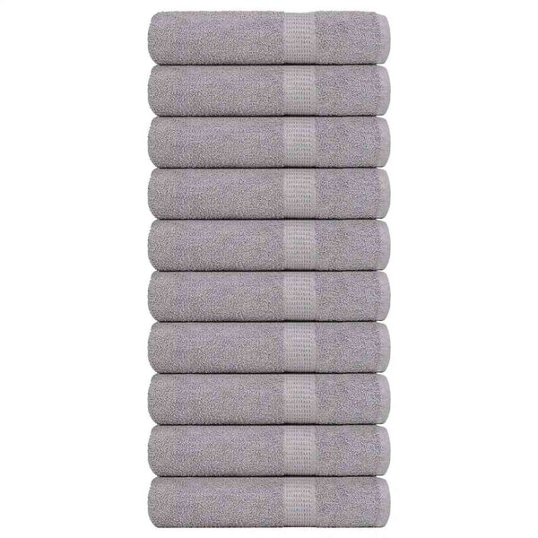 vidaXL Hand Towels "FROGN" 10 pcs Grey 50x100 cm 360 gsm