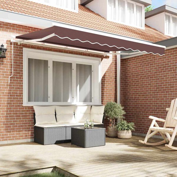 vidaXL Retractable Awning Manual Brown 250 x 200 cm Fabric