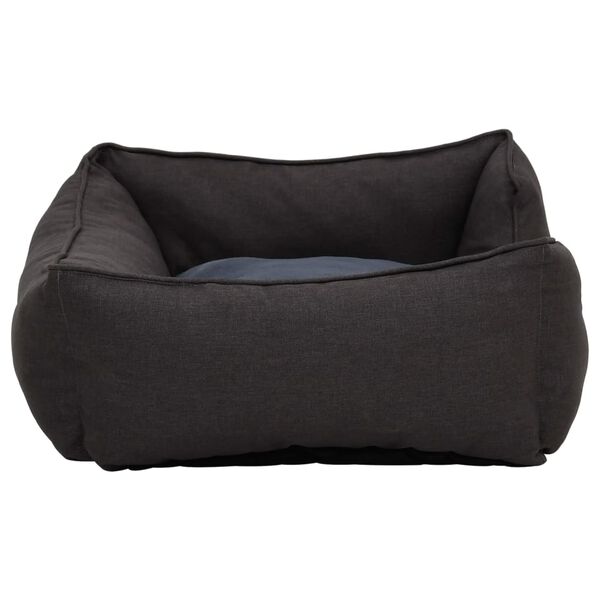 vidaXL Dog Bed Dark Grey 110.5x80.5x26 cm Linen Look Fleece