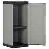 vidaXL Garden Storage Cabinet with 1 Shelf Grey and Black 35x40x85 cm