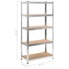 vidaXL Storage Shelves 2 pcs 90x40x180 cm MDF