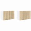 vidaXL Hanging Cabinet 2 pcs Sonoma Oak and White 60 x 31 x 40 cm