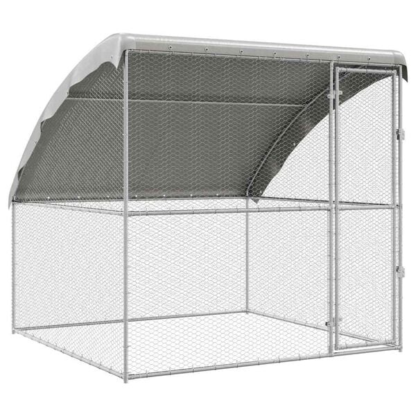 vidaXL Chicken Cage Silver 2 x 2 x 2 m Galvanised Steel