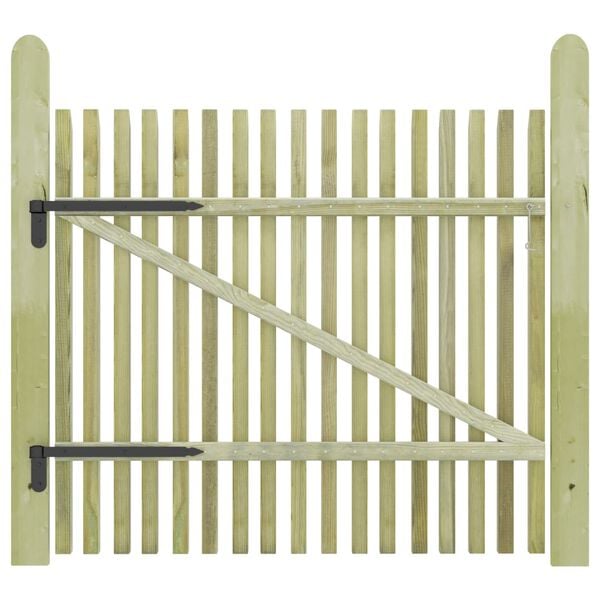 vidaXL Picket Garden Gate Impregnated Pinewood 100x100 cm