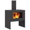 vidaXL Fire Pit Black 60 x 40 x 96 cm Steel