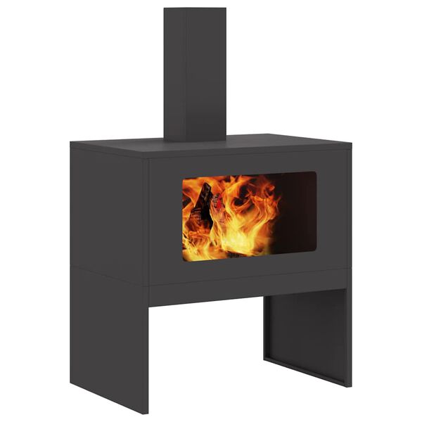 vidaXL Fire Pit Black 60 x 40 x 96 cm Steel