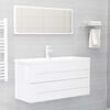 vidaXL 2 Piece Bathroom Furniture Set High Gloss White Engineered Wood