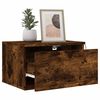 vidaXL Wall-mounted Bedside Cabinet with LED Lights Smoked Oak