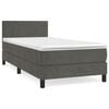 vidaXL Box Spring Bed with Mattress Dark Grey 80x200 cm Velvet