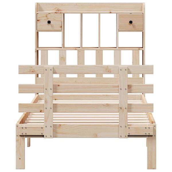 vidaXL Bookcase Bed without Mattress 90x190 cm Single Solid Wood Pine