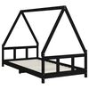 vidaXL Kids Bed Frame Black 90x190 cm Solid Wood Pine