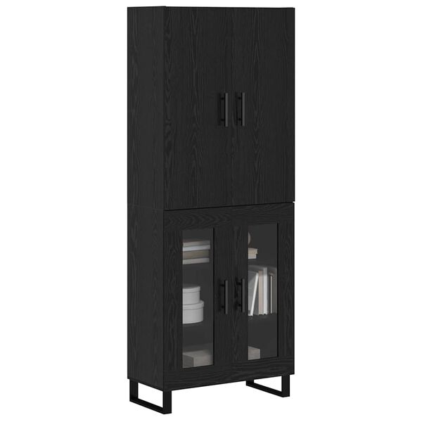 vidaXL Highboard 2 pcs Black Oak 69.5 x 34 x 180 cm