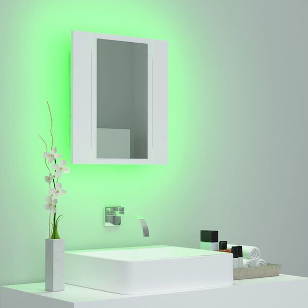 vidaXL LED Bathroom Mirror Cabinet White 40x12x45 cm Acrylic