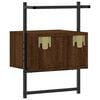 vidaXL Bedside Cabinets Wall-mounted 2 pcs Brown Oak 35x30x51 cm Engineered Wood