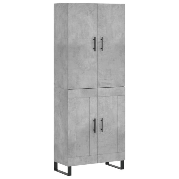 vidaXL Highboard Concrete Grey 69.5x34x180 cm Engineered Wood