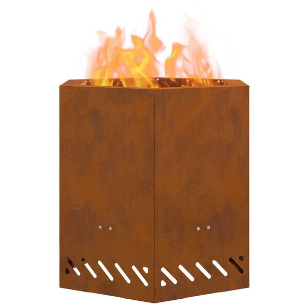 vidaXL Smokeless Fire Pit Brown 48 x 48 x 51 cm Steel