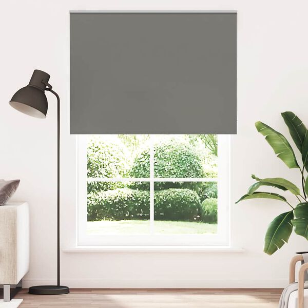 vidaXL Roller Blind Blackout Grey 150x230 cm Fabric Width 146.6 cm Polyester