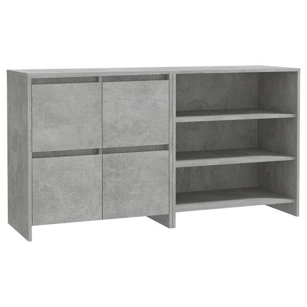 vidaXL 2 Piece Sideboard Concrete Grey Engineered Wood