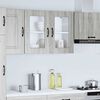 vidaXL Kitchen Wall Cabinet with Glass Door Kalmar Grey Sonoma Engineered Wood