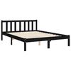 vidaXL Bed Frame without Mattress Black Double Solid Wood Pine