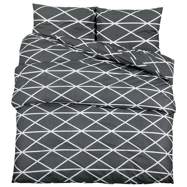 vidaXL Duvet Cover Set Grey 225x220 cm Cotton