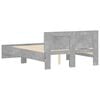 vidaXL Bed Frame with Headboard and LED Concrete Grey 120x200 cm