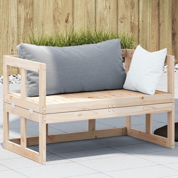 vidaXL Garden Sofa Bench Extendable Solid Wood Pine