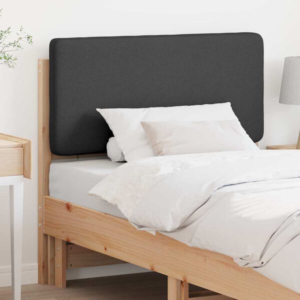 vidaXL Upholstered Headboard Brown and Dark Grey 75 cm Solid Pine Wood