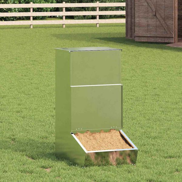vidaXL Pig Feeder Silver 55 x 38 x 76 cm Galvanised Steel