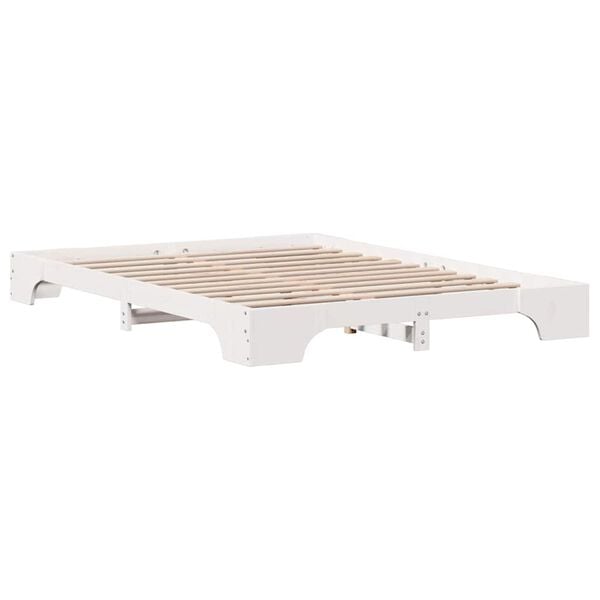 vidaXL Bed Frame White 160 x 200 cm Solid Pine Wood