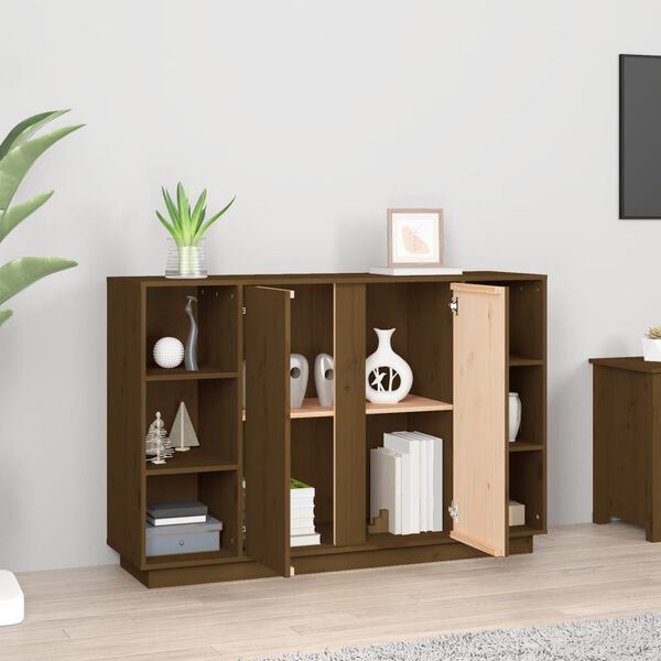 vidaXL Sideboard Honey Brown 120x35x80 cm Solid Wood Pine