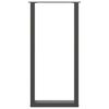 vidaXL Bar Table Legs U-Shaped 2 pcs Anthracite 40x(100-101) cm Steel