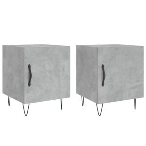 vidaXL Bedside Cabinets 2 pcs Concrete Grey 40x40x50cm Engineered Wood