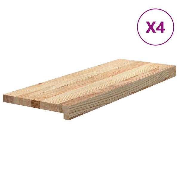 vidaXL Stair Treads 4 pcs Untreated 70x30x2 cm Solid Wood Oak