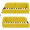 vidaXL Corner Bed Frame with Headboard Yellow 90 cm x 190 cm Fabric