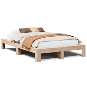 vidaXL Bed Frame without Mattress 135x190 cm Double Solid Wood Pine