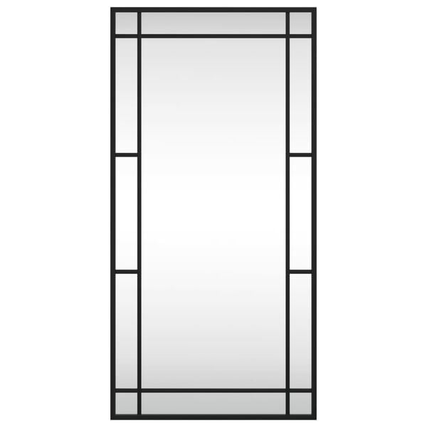 vidaXL Wall Mirror Black 40x80 cm Rectangle Iron