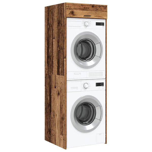 vidaXL Wash Machine Cabinet with Storage Old Wood 67.5 x 68 x 200 cm