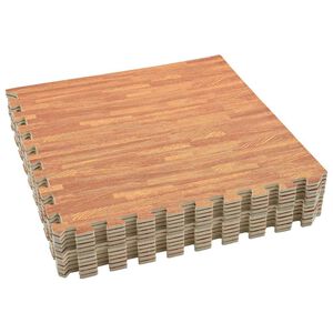 vidaXL Pool Ground Mat 12 pcs Wood 4.32 ㎡ EVA Foam