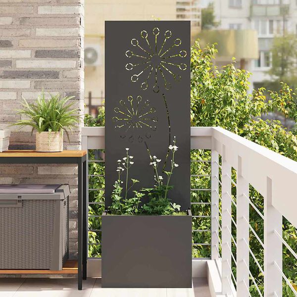 vidaXL Garden Privacy Screen Black 50 x 140 cm Cold-rolled steel