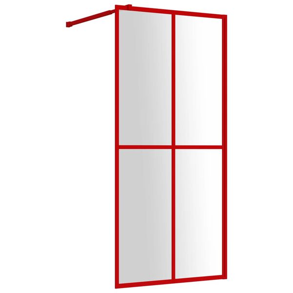 vidaXL Walk-in Shower Wall with Clear ESG Glass Red 90x195 cm