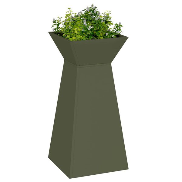 vidaXL Pillar Planter 2 pcs Olive 35 x 35 x 73 cm