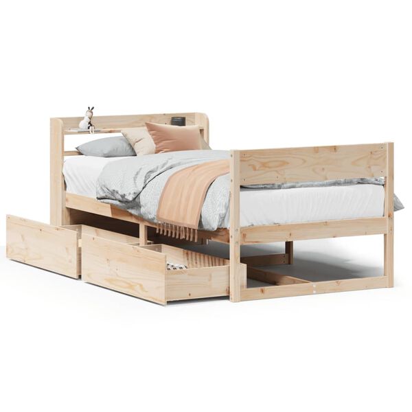 vidaXL Bed Frame without Mattress 90x200 cm Solid Wood Pine