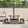 vidaXL Garden Dining Set Grey Poly rattan
