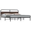 vidaXL Metal Bed Frame without Mattress Brown Oak 180x200 cm Super King