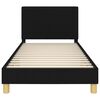 vidaXL Children's Bed Frame with Headboard Black 90 x 200 cm Fabric
