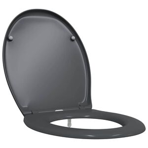 vidaXL Toilet Seat Anthracite 47 x 37 x 4 cm Duroplast