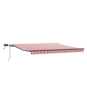 vidaXL Retractable Awning Red and White 450 x 300 cm