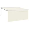 vidaXL Retractable Awning Cream 300 x 200 cm Polyester and Aluminium
