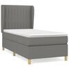 vidaXL Box Spring Bed with Mattress Dark Grey 100x200 cm Fabric